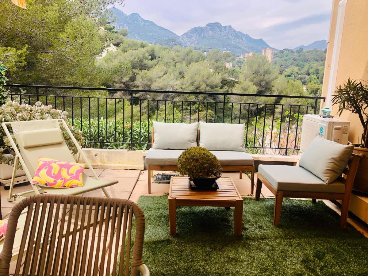 Mon Appart Avec Terrasse Et Piscine 로퀴에브륀캡마르탱 외부 사진